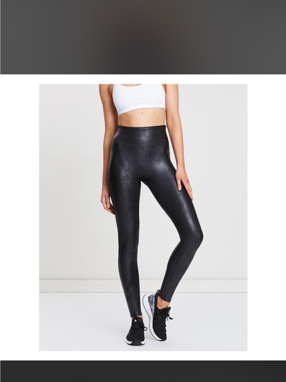 SPANX Faux Leather High-Waist Leggings in Black